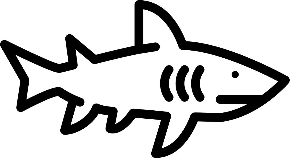 Png File - Cartoon Shark Facing Right (981x534), Png Download