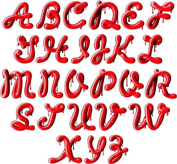 Polish Designs Like Nails With Red Font - Nail Polish Font (595x595), Png Download