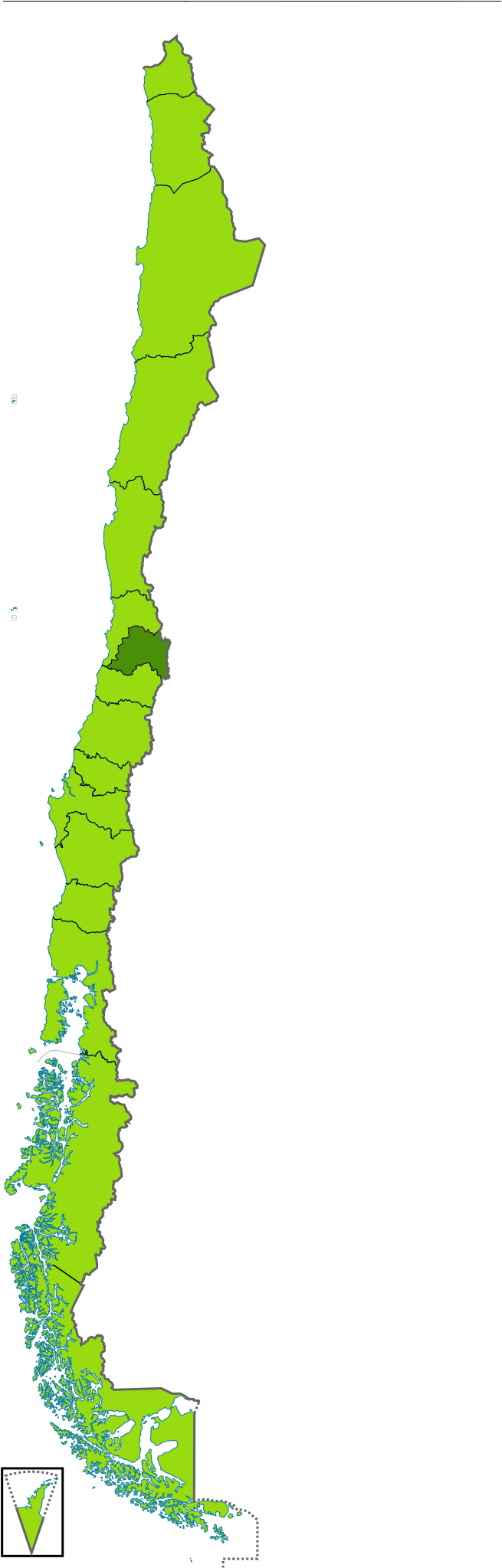Mapa De Chile Por Idh - Chile (962x2092), Png Download