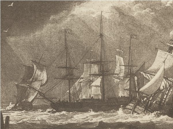 Ships In A Breeze, Engraved By Charles Turner (600x600), Png Download
