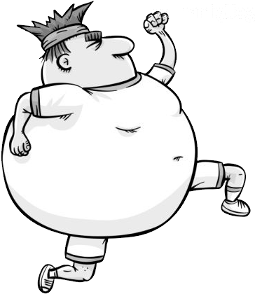 Hoy Salí A Correr Despues De Jugar Un Partido De Fútbol - Running Fat Man Cartoon Png (403x424), Png Download