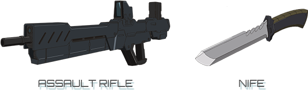 Assault Rifle-knife - Shirogane No Ishi Argevollen Seiran (680x204), Png Download