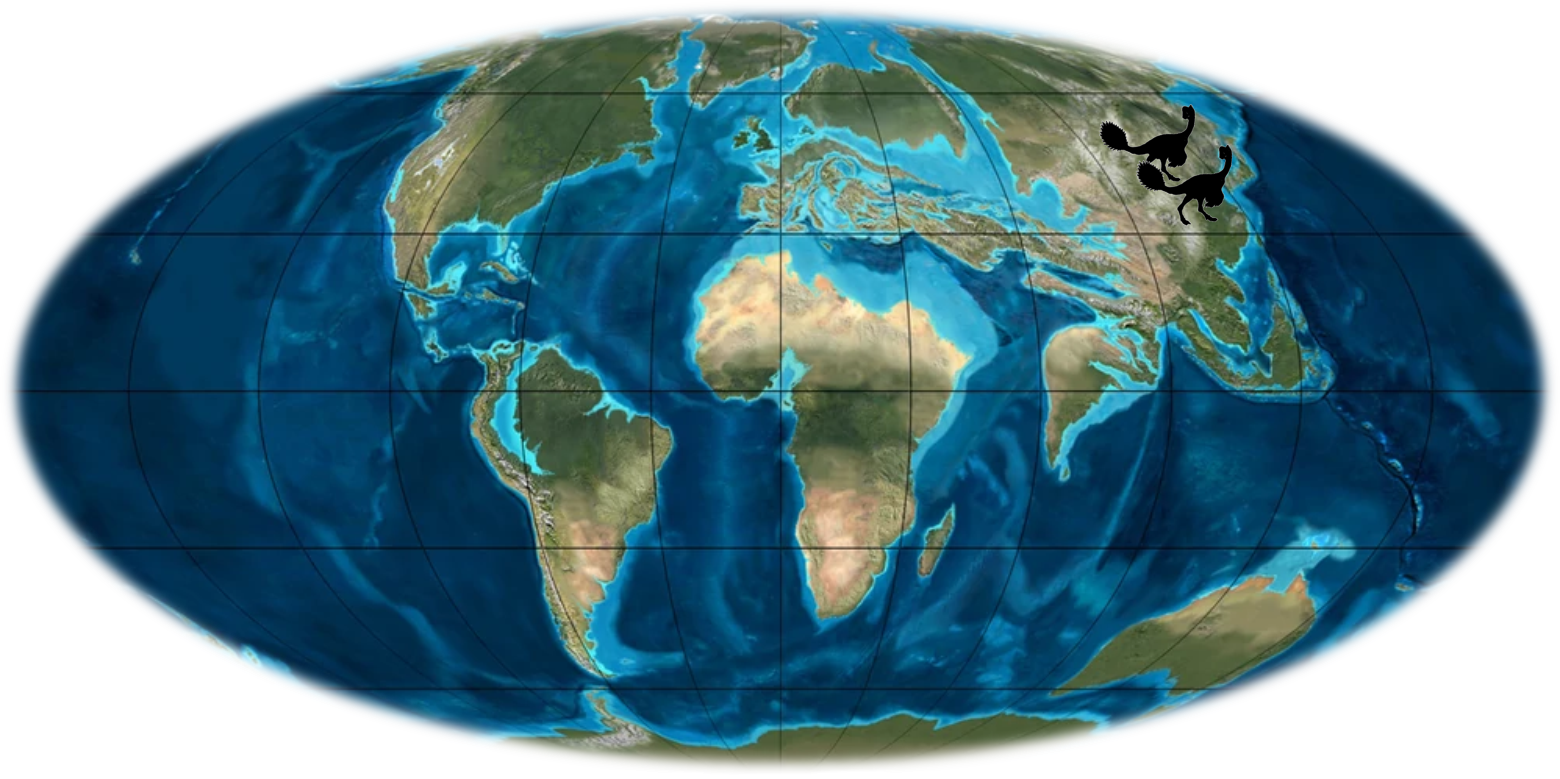 Nomingia-mapa - World 55 Million Years Ago (1560x779), Png Download