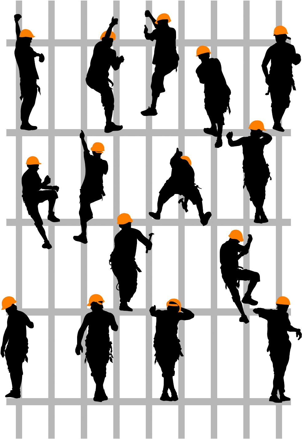 Workers - Construction Worker Silhouette Png (1024x1449), Png Download