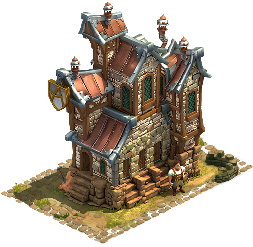 06 Workers Hut Humans 04 Cropped - Video Game (513x502), Png Download