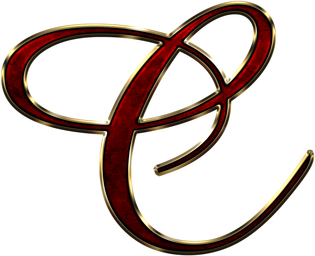 Capital Letter C Red - Script C (1280x994), Png Download