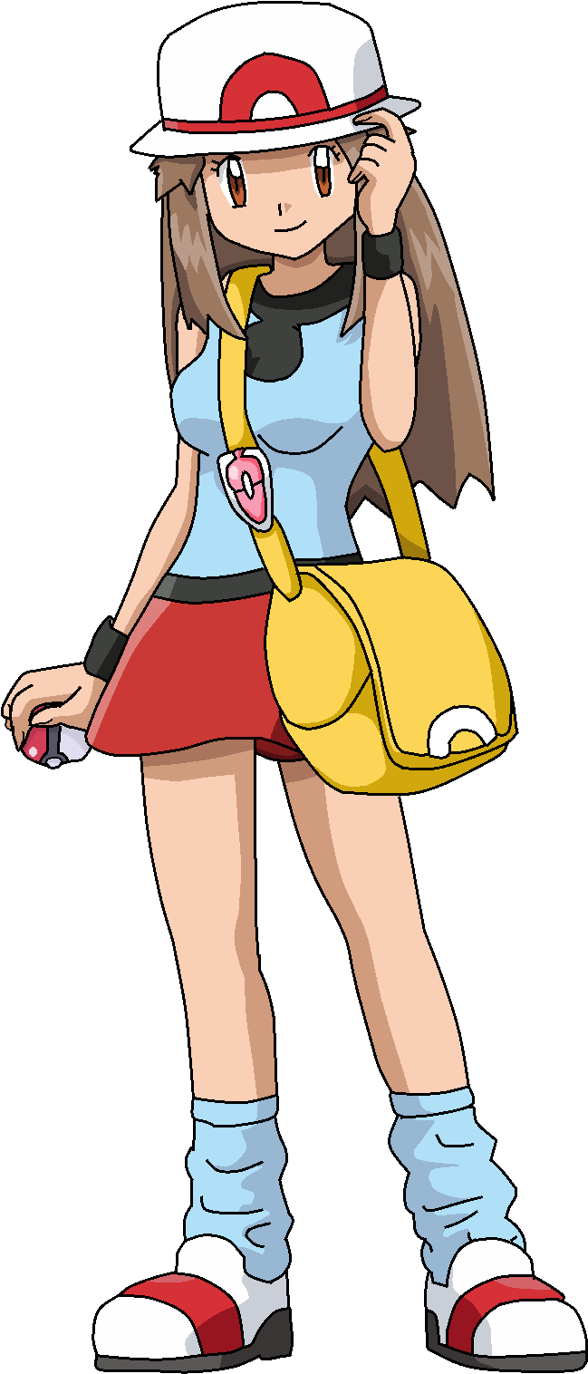 Pin Lia Anders On Pokemon Leaf Blue Trainer Pinterest - Pokemon Leaf Character Anime (748x1576), Png Download