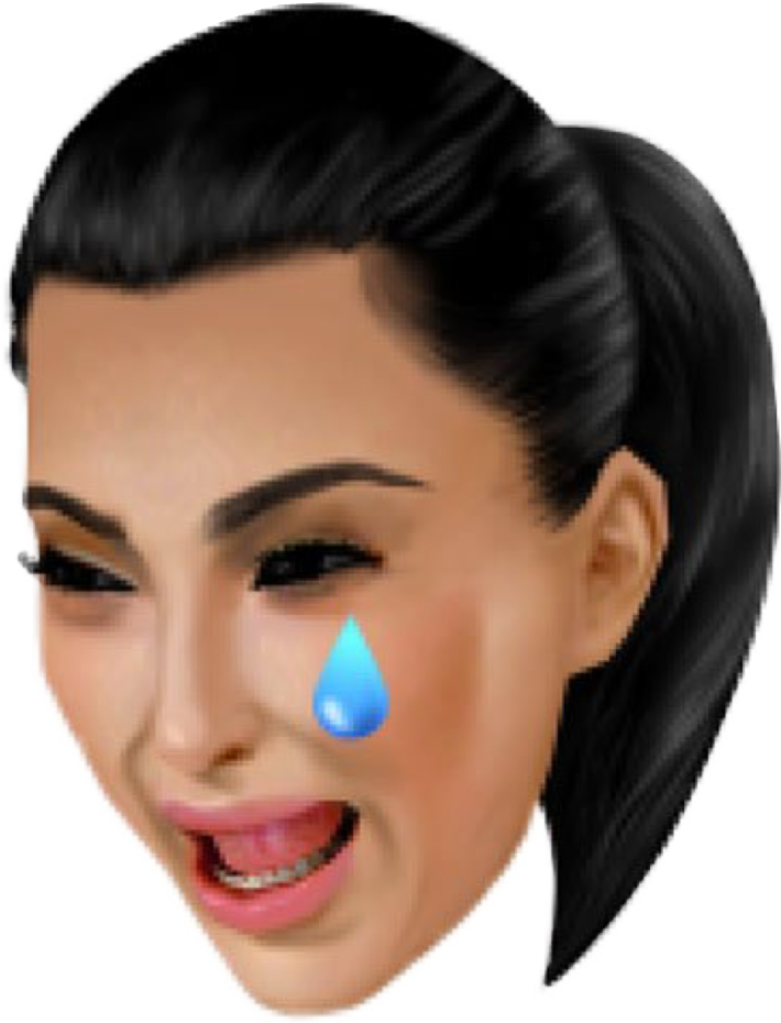 Cry Sad Emoji Kimoji Ftestickers Kimkardashian Freetoed - Crying Kimoji (1024x1024), Png Download