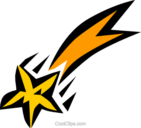 Shooting Star Royalty Free Vector Clip Art Illustration - Shooting Star (480x434), Png Download