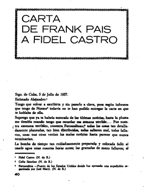 Carta De Frank Pais A Fidel Castro , Pensamiento Crítico, - Frank País (300x405), Png Download
