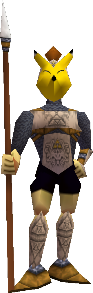 Keaton Mask Soldier - Ocarina Of Time Guard (321x1007), Png Download