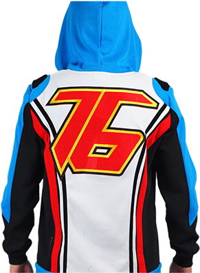 Xcoser Overwatch Soldier 76 Casual Cotton Zip Up Hoodie - Overwatch Soldier 76 Cosplay Costume Mp003088 (381x397), Png Download