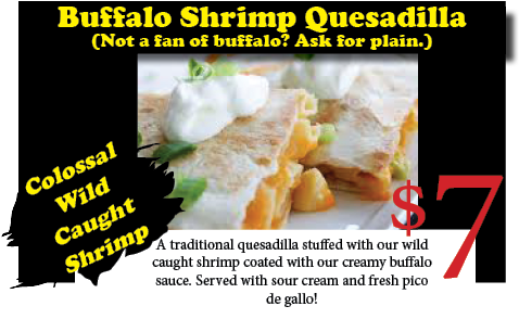 Buffalo Shrimp Quesadilla - Flyer (504x360), Png Download
