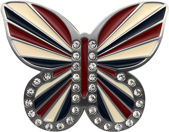 Union Jack Butterfly Buckle - Polyommatus (568x568), Png Download