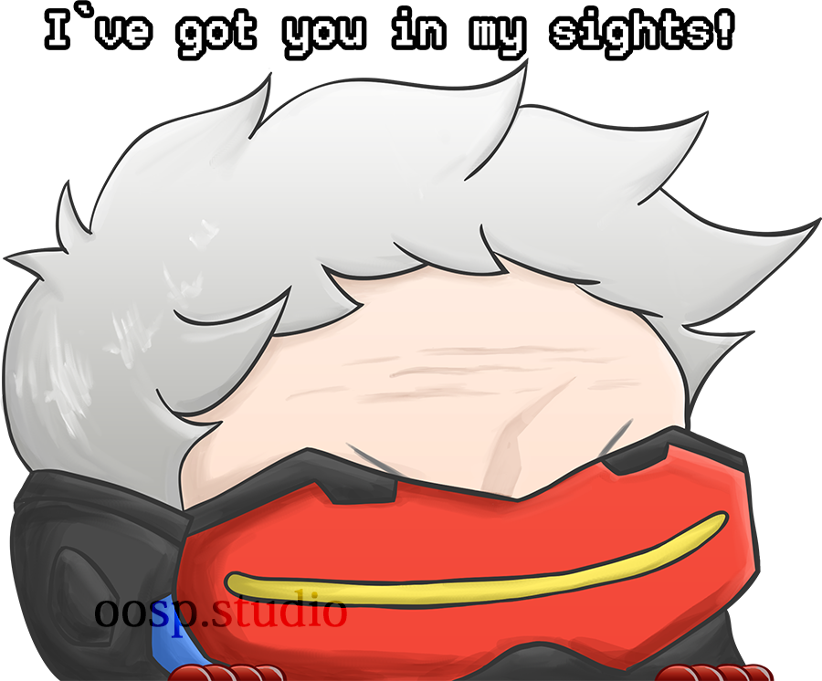Soldier 76 Overwatch Peeking - Cartoon (900x746), Png Download
