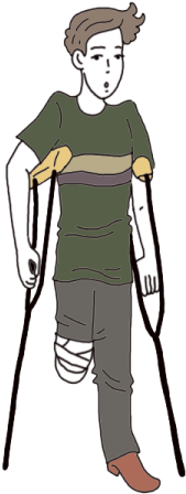 Dreaming And Meanings Amputation - Leg Amputation Cartoon (450x450), Png Download