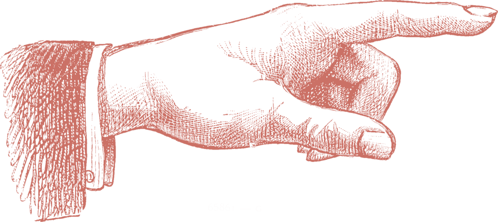 Gm Pointing Hand 1 (1000x447), Png Download