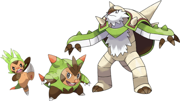 Chespin Qulladin Chesnaught - Greninja Delphox Chesnaught (614x340), Png Download