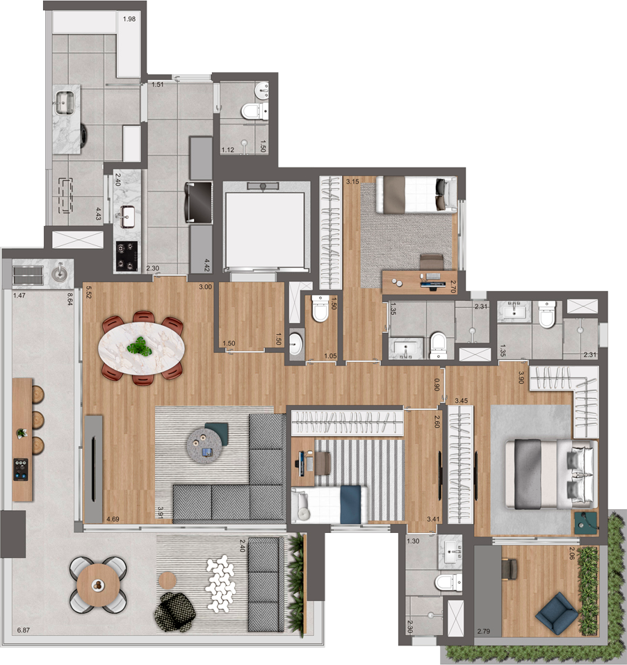 Planta 147-3d - Mourato 111 Plantas Especiais (902x957), Png Download