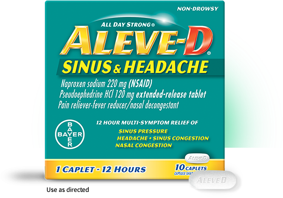 Sinus Pressure And Sinus Headache Pain Relief With - Aleve Aleve All Day Strong Pain Reliever (673x604), Png Download
