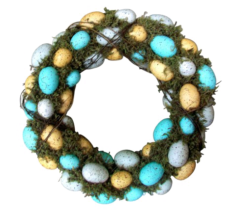 Easter Wreath Transparent Image - Blue (481x538), Png Download