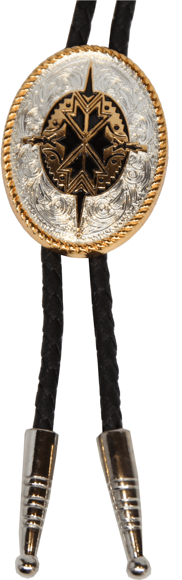 M&f Western Silver & Gold With Aztec Center (743x1912), Png Download