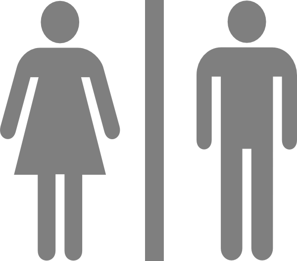 Ladies Room Mens Room (600x527), Png Download