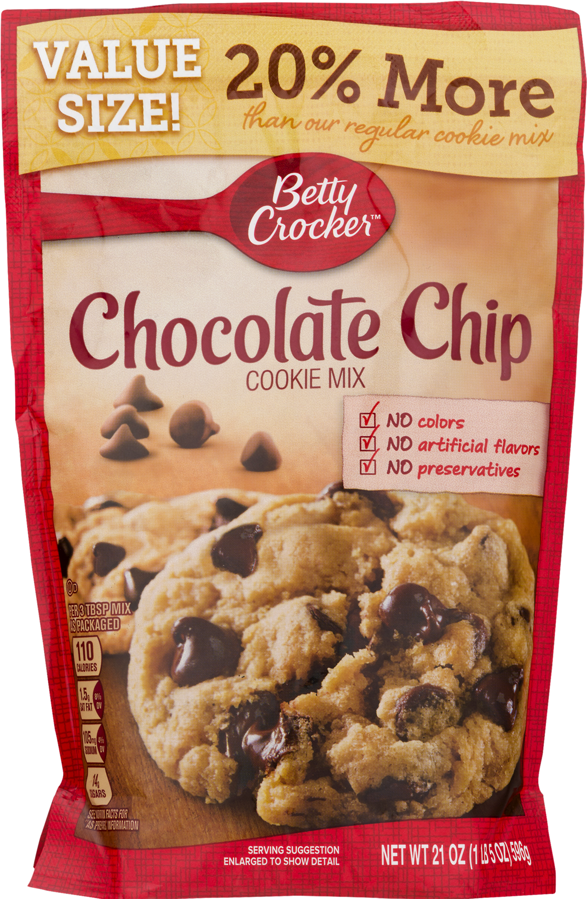 Betty Crocker Chocolate Chip Cookie Mix, 21 Oz - Chocolate Chip Cookies Mix (1800x1800), Png Download