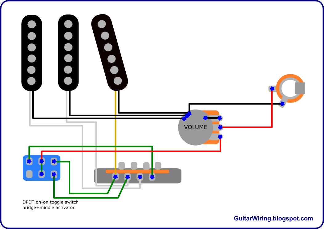 Btw, I'm Not Sure Is My Circuit In 100% The Same Like - Strat Wiring Volume Only (1052x744), Png Download