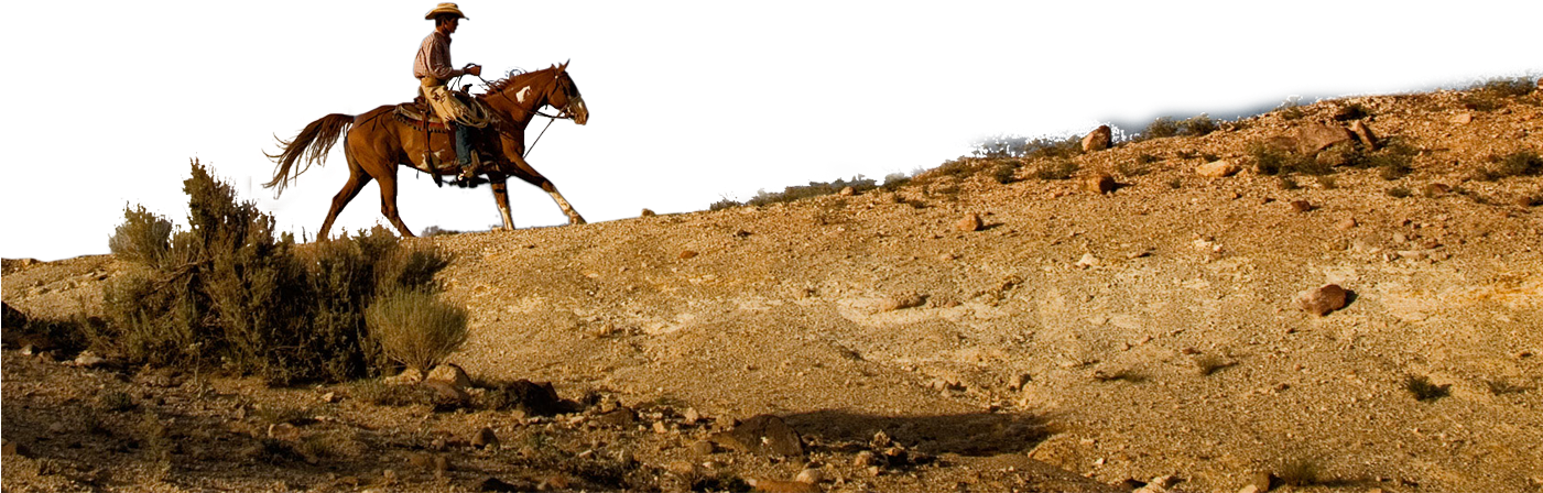 Rockin' R Ranch - Cowboy On Horse Transparent Png (1400x850), Png Download