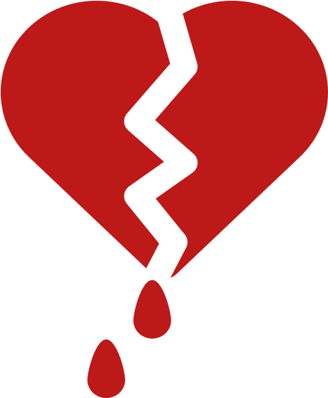 Simbolo De Un Corazon Roto Con Gotas De Sangre - Figuras De Corazones Rotos (480x581), Png Download