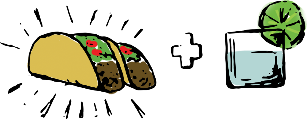 Tacos-tequila - Portable Network Graphics (1000x388), Png Download