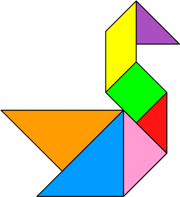 Na Aula De Hoje Eu Aprendi A Fazer Um Tangram, Eu Fiz - Pato En Tangram (420x420), Png Download