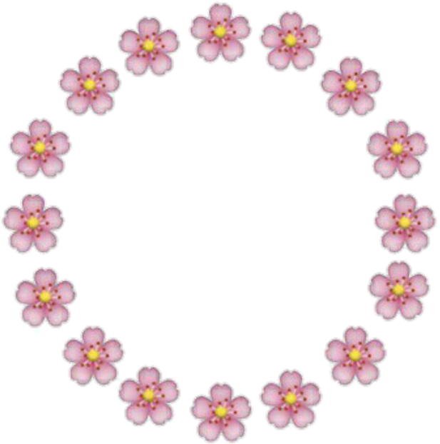 Flores Emoji Rosa Circulo Moldura Fofa - Iphone Pink Flower Emoji (1024x1024), Png Download