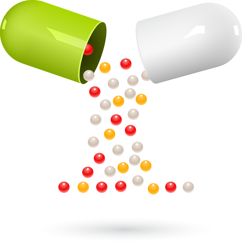 Capsule With Contents - Medicine Capsule Png Logo (800x800), Png Download