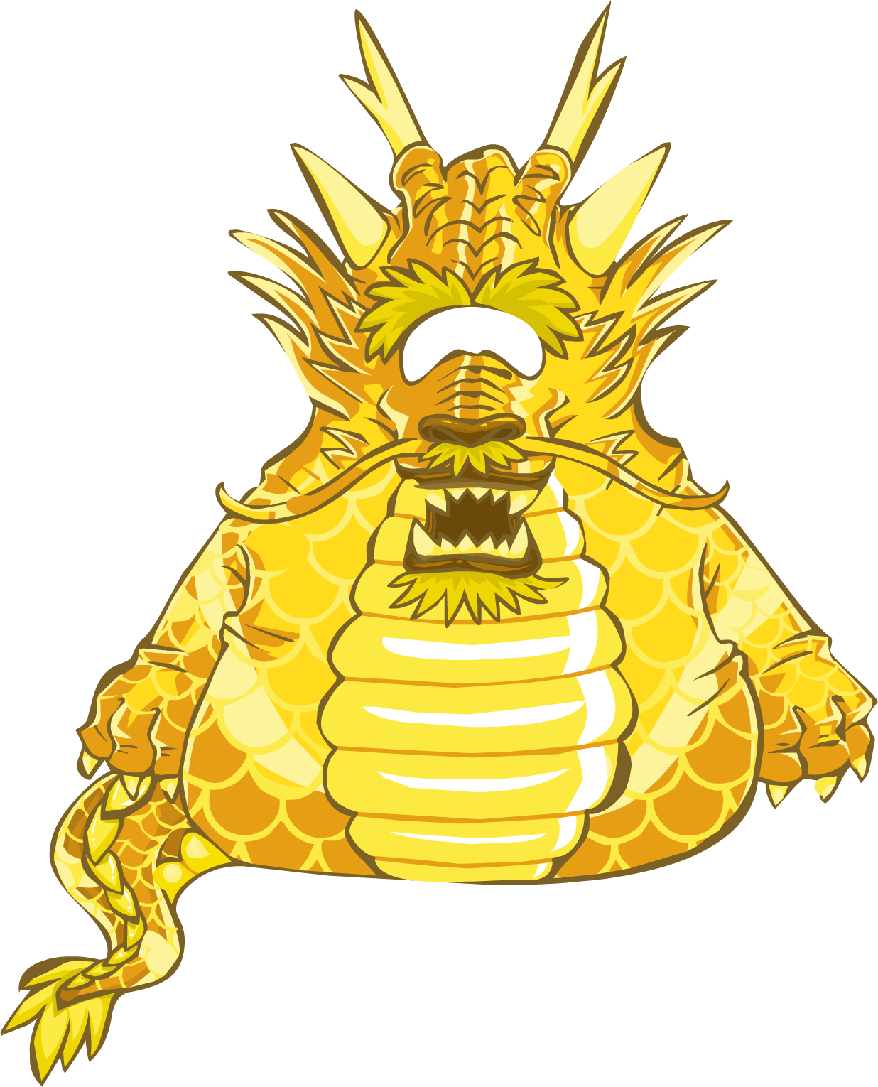 Ancient Gold Dragon - Club Penguin Gold (1236x1530), Png Download