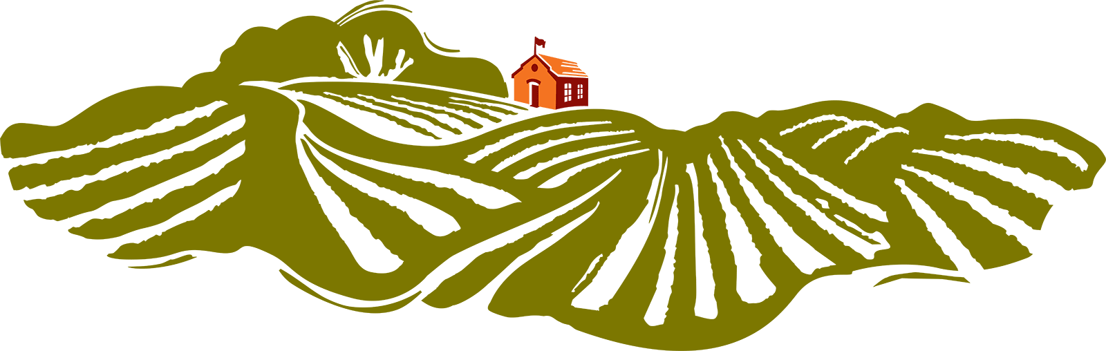 James Winery Schoolhouse And Vineyards Illustration - V-t Custom Full Color Banner (1 To 14 Square Feet), (1600x508), Png Download