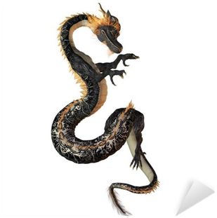 Black And Gold Dragon (400x400), Png Download