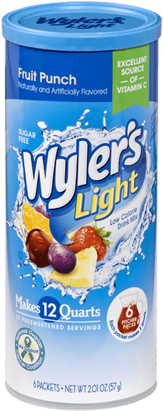 Bring The Party To Your Water With A Burst Of Low Calorie - Wylers Light Drink Mix, Iced Tea, Peach - 6 Packets, (420x622), Png Download