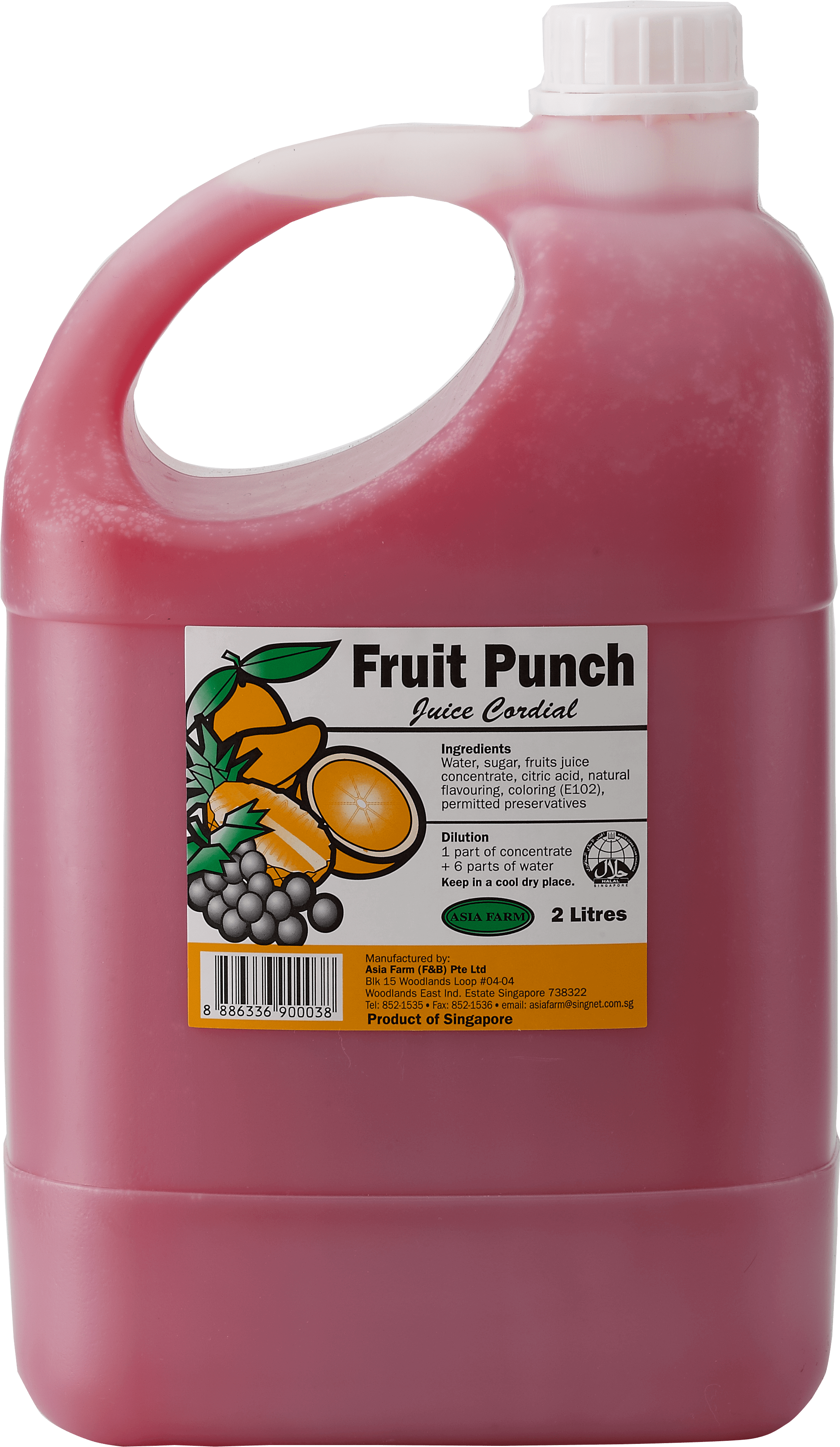 Fruit Punch Juice Cordial - Asia Farm Fruit Punch (2452x3983), Png Download
