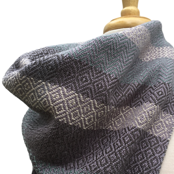 Pool, Cream And Grey Woven Bandana Scarf K - Woolen (600x600), Png Download