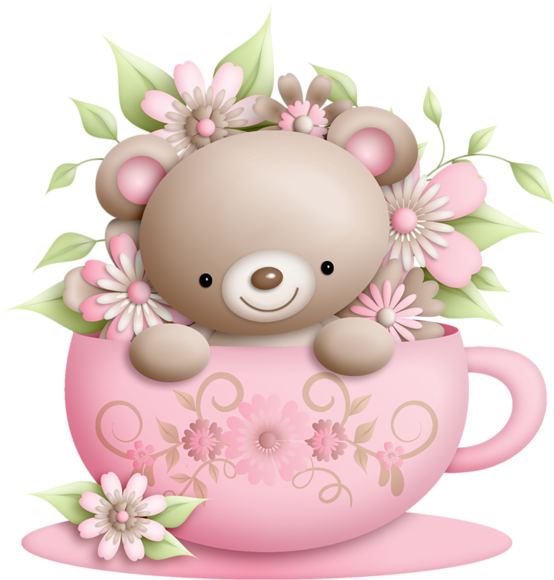 I Hope Youll Enjoy The New Additions Cup And Teddy - Cute Teddy Bear Clipart (579x600), Png Download