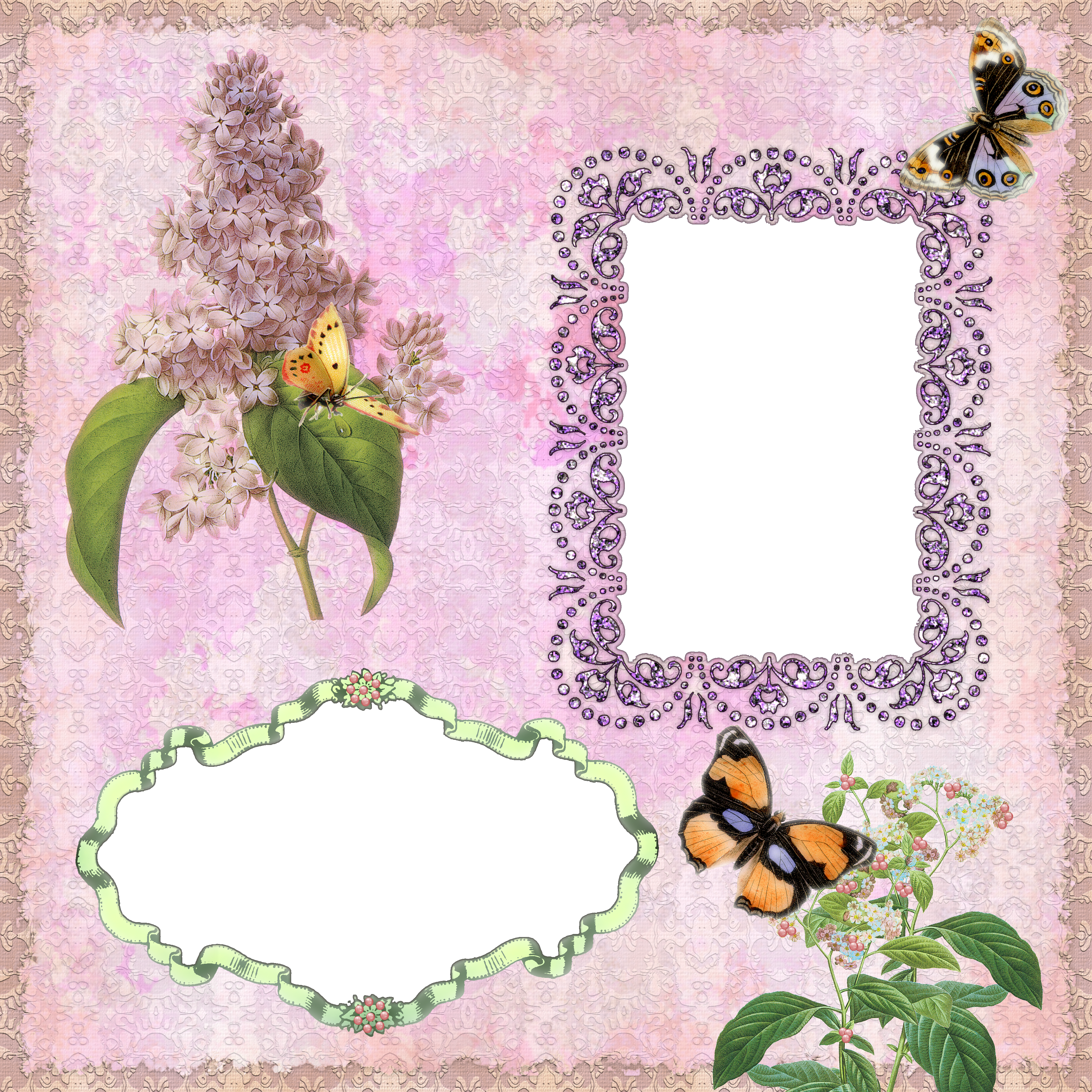 Scrapbook Scrap Page Background 1355744 (3600x3600), Png Download