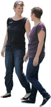 Mujeres Caminando Png (375x375), Png Download