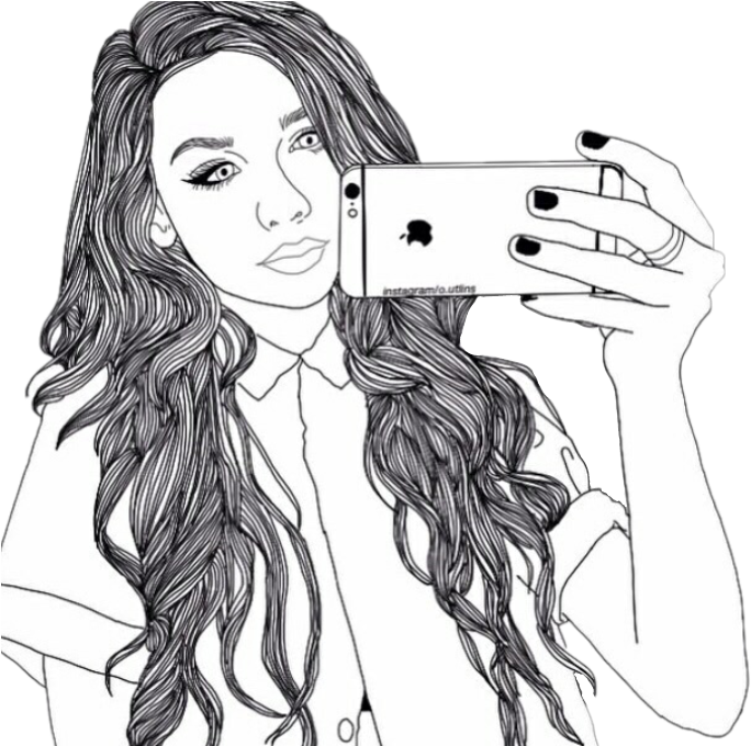 Colouring Pages Of Girls (699x679), Png Download