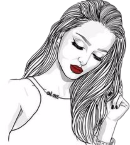 Tumblr Girl Girly Chicas Chica Linda - Girl Drawings (421x472), Png Download