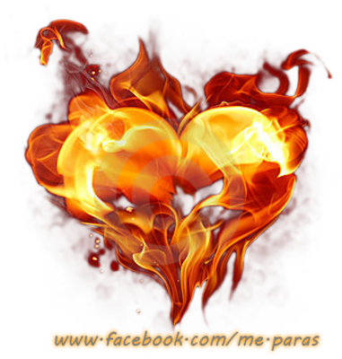 Llamas De Fuego Romántico Psd - Горящее Сердце Png (381x400), Png Download