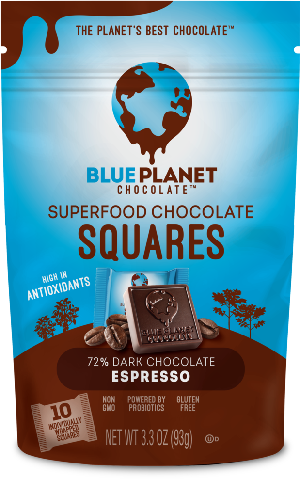 Superfood Chocolate Squares - Blue Planet Chocolate (677x1024), Png Download