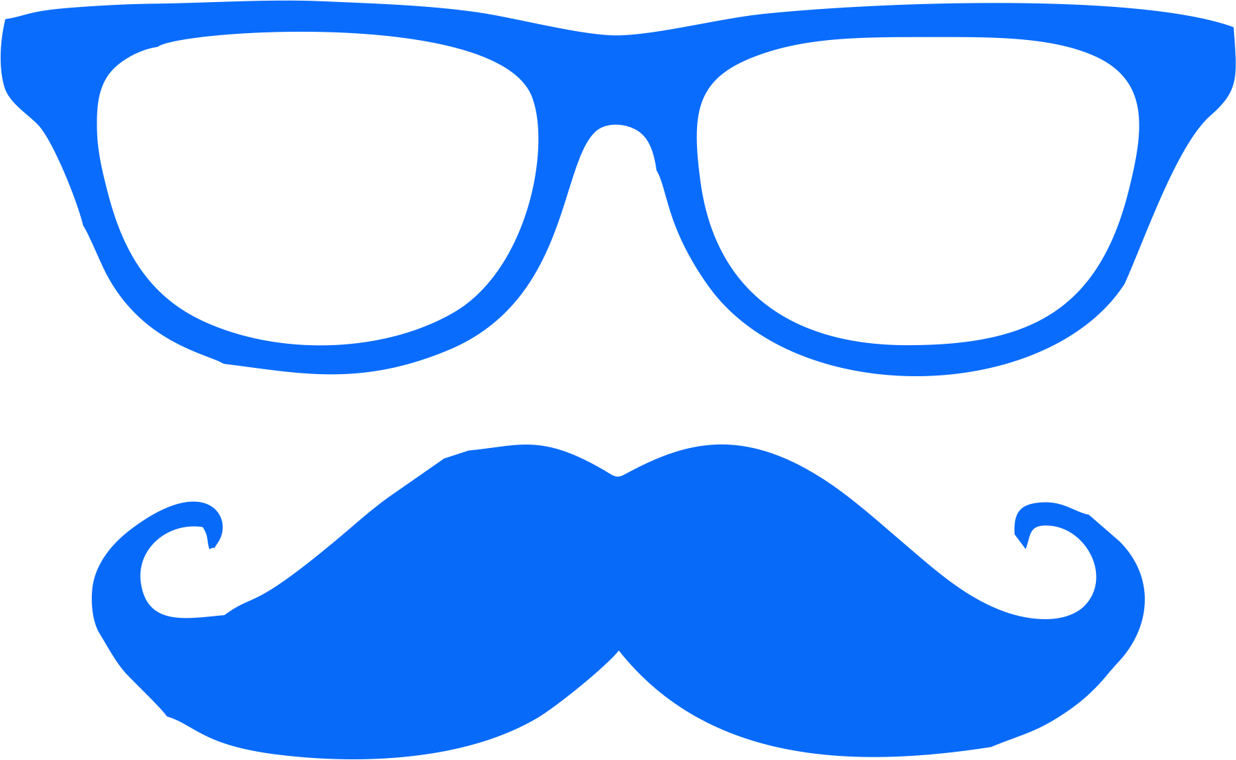 Oculos-bigode - Oculos E Bigode Png (1791x1101), Png Download