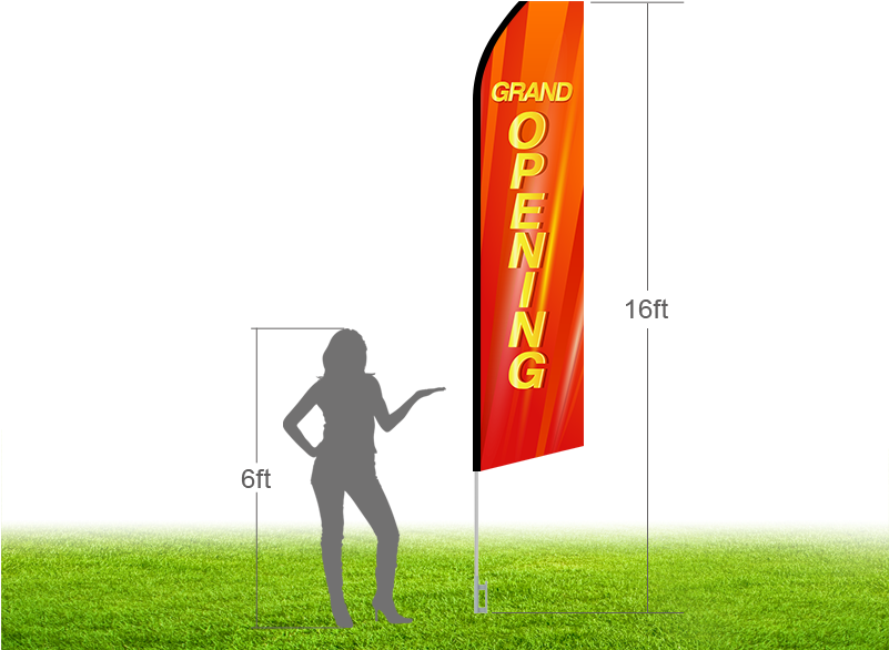 16ft Grand Opening Stock Swooper Flag With Ground Stake - Color Blind And In Love! [book] (800x600), Png Download